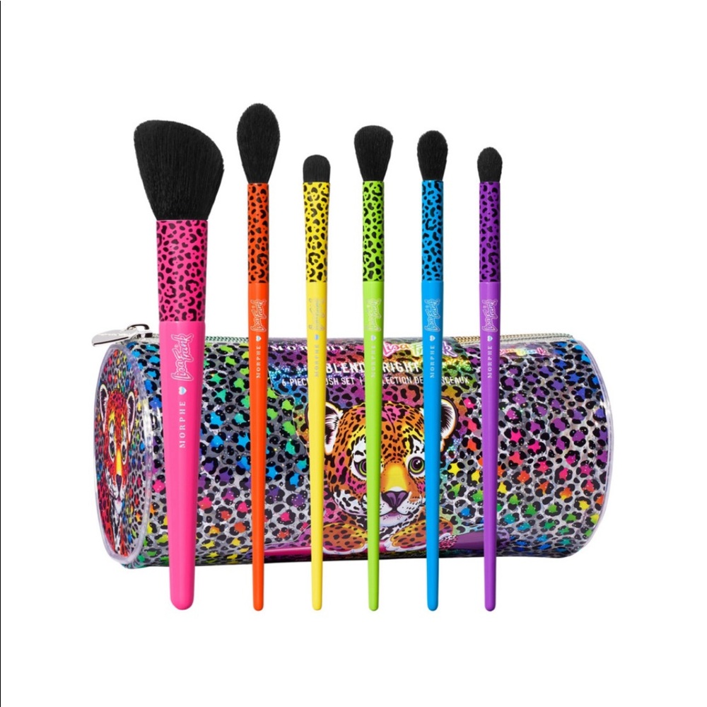 MORPHE X LISA FRANK Blend Bright 6 Piece Make Up Set Brushes + Bag BRAND NEW